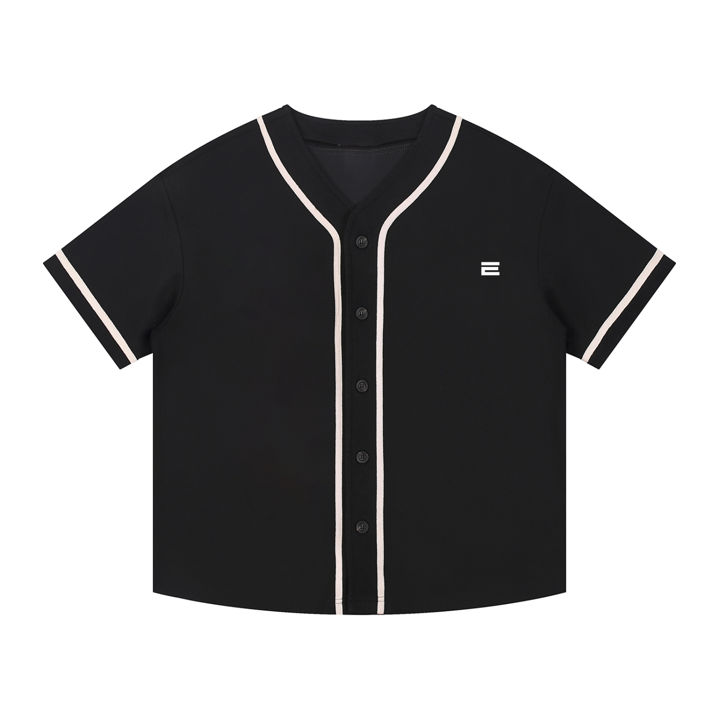 Contrast Piped Button-Up Jersey