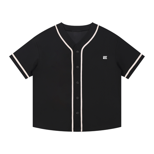 Contrast Piped Button-Up Jersey