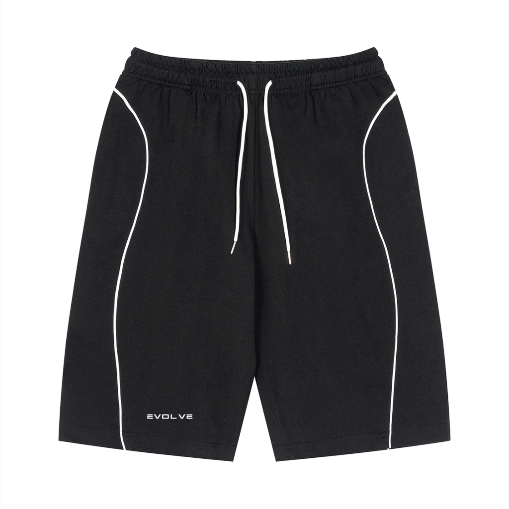 Unisex Piping Drawstring Shorts