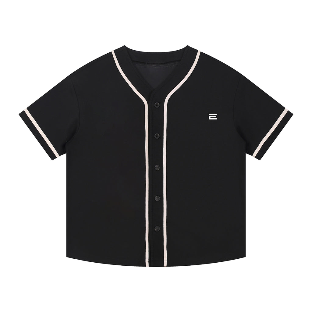 Contrast Piped Button-Up Jersey